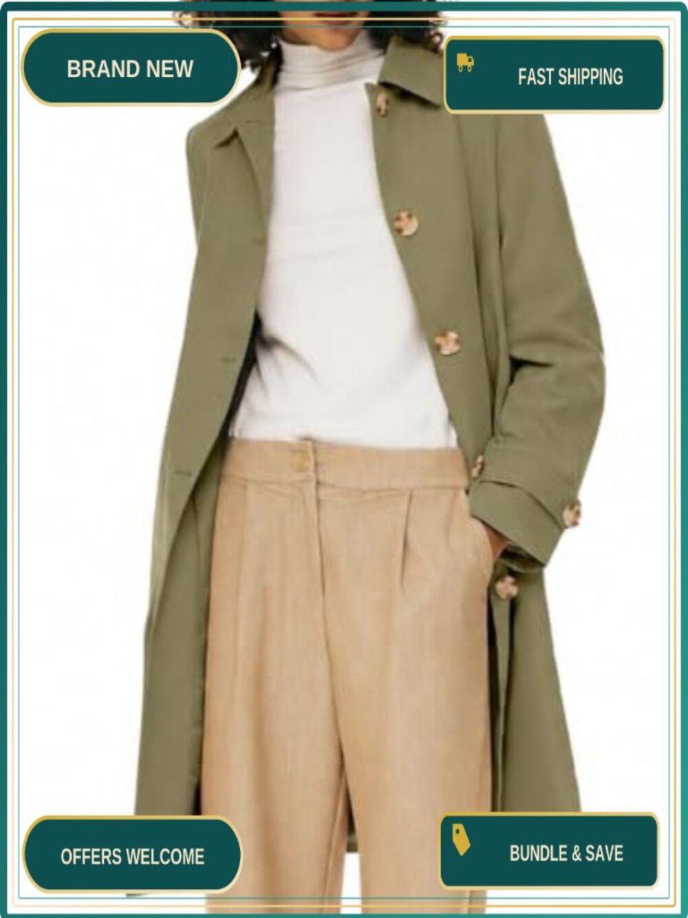 Orolay Women's Single Breasted Trench Coat Mid-Long Classic Lapel